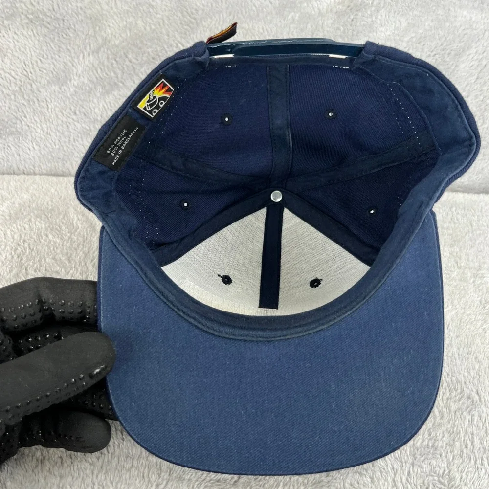 The Hundreds Racing Stripe Snapback Hat Navy Blue Streetwear Skate Logo Cap